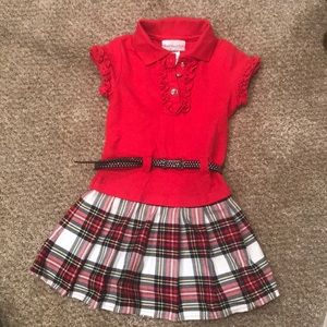 Little girls red and plaid dress in size 3.